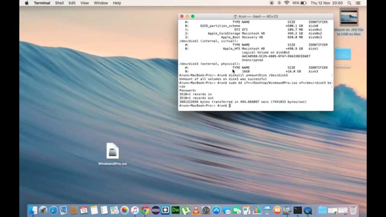 mount iso on mac for bootable usb